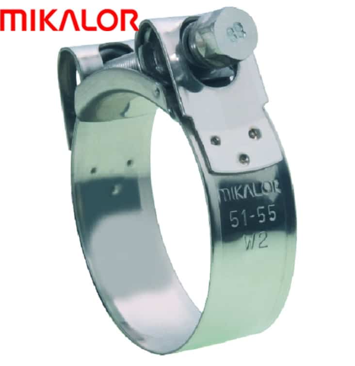 Mikalor Qty1 - 119-05700-1000 Supra W2 59mm-63mm Stainless Steel 2 T-Bolt Hose Clamp 