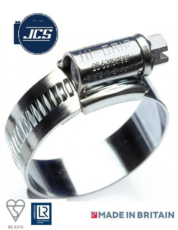 JCS Hose Clips Assorted Pack of 100 Zinc Worm Hi-Grip Tubing Clamp Jubilee Pipe 