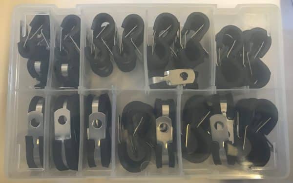 P Clip Kit 1/2" Rubber Lined Zinc Plated-196